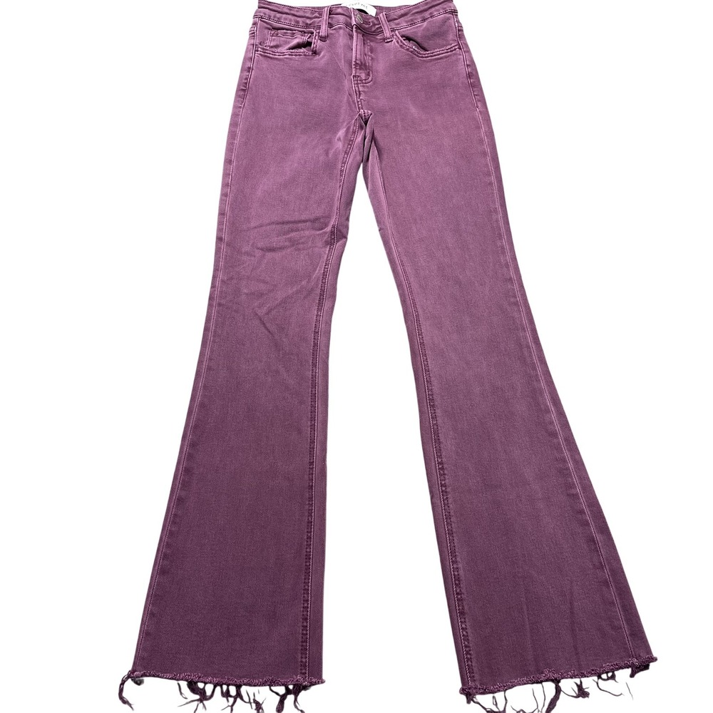 Lovervet Jeans Womens 26 Purple Med Wash High Rise Bootcut Stretch Denim 26x32